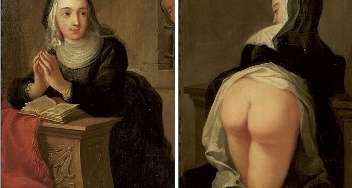 La «Monja orante» (Kneeling Nun), un cuadro doble pintado al óleo del sueco-austriaco Martin van Meytens